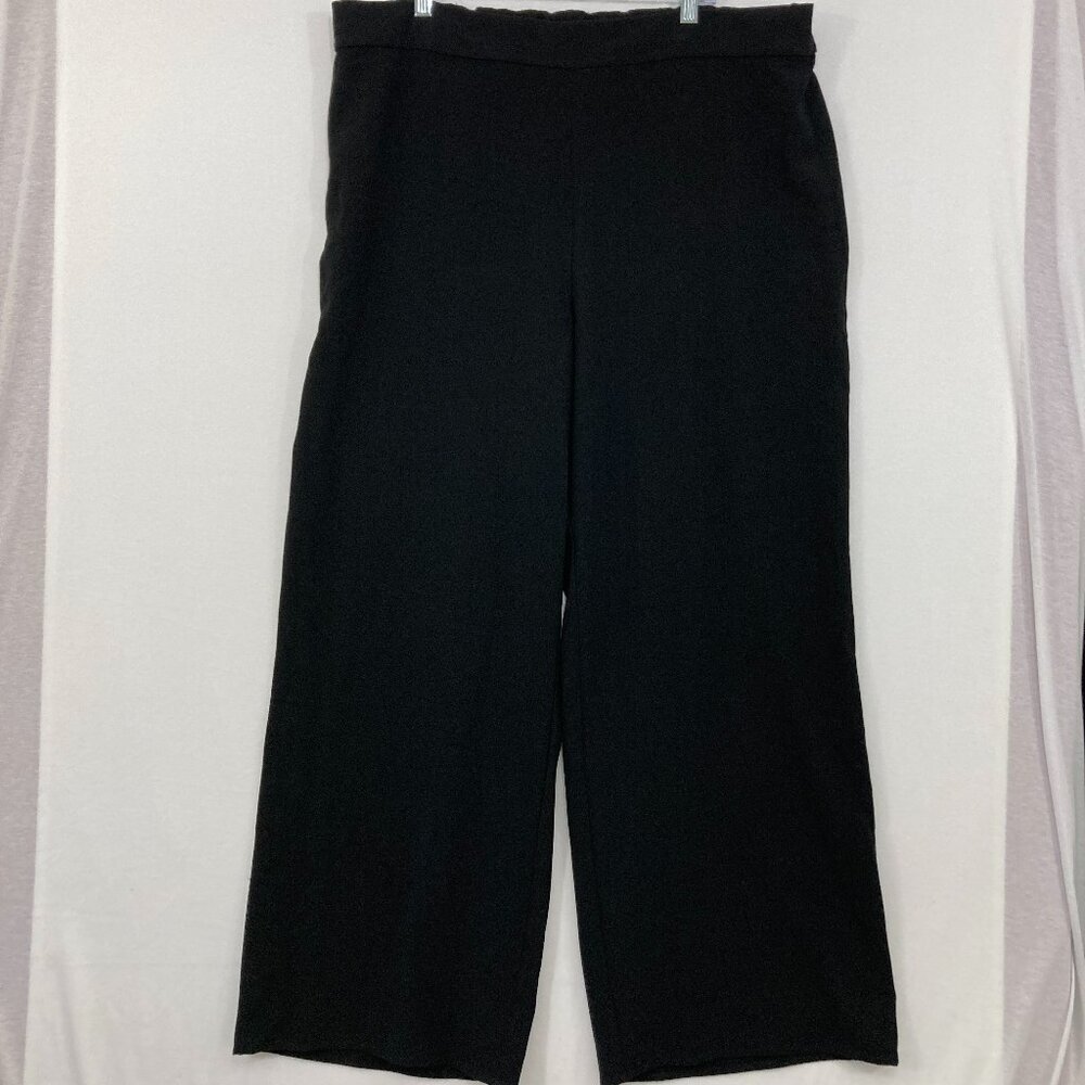 New Natori size 2X Black Wide Leg Pull-on Pants Stretch Comfy